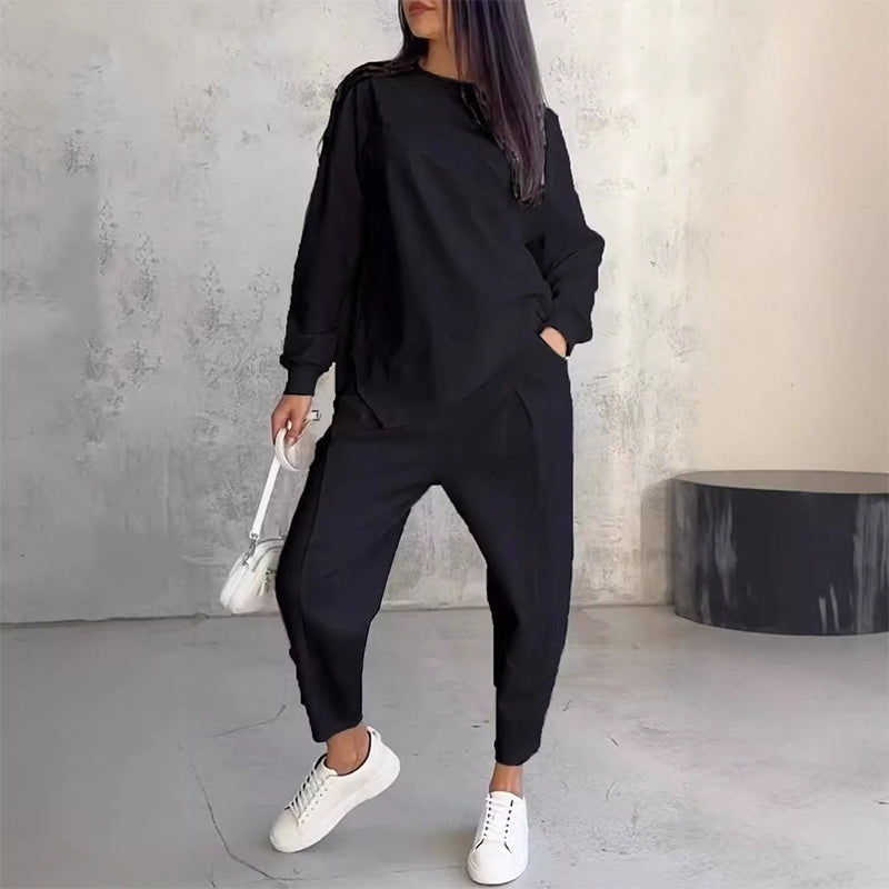 Damen lässiger Zweiteiler mit Oberteil und Hose