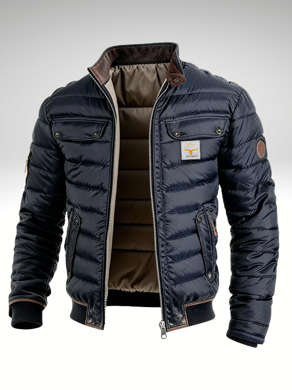 Herren gesteppte Übergangsjacke im Vintage Stil