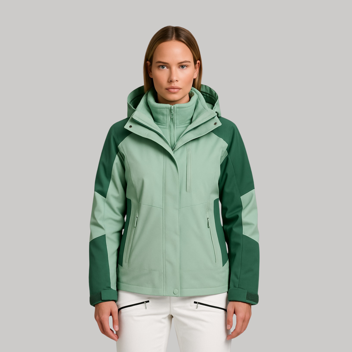 Damen 3 in 1 Jacke wasserdicht mit Kapuze