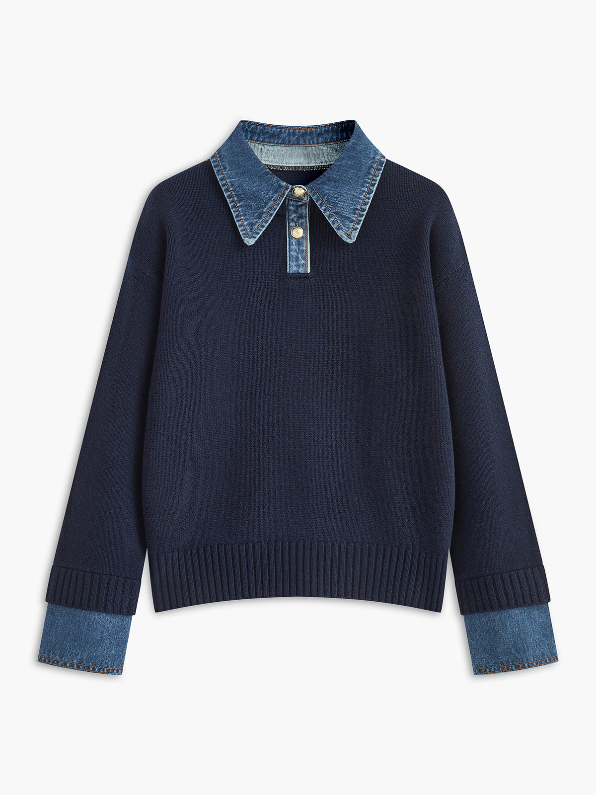 Damen 2 in 1 Pullover mit Reverskragen