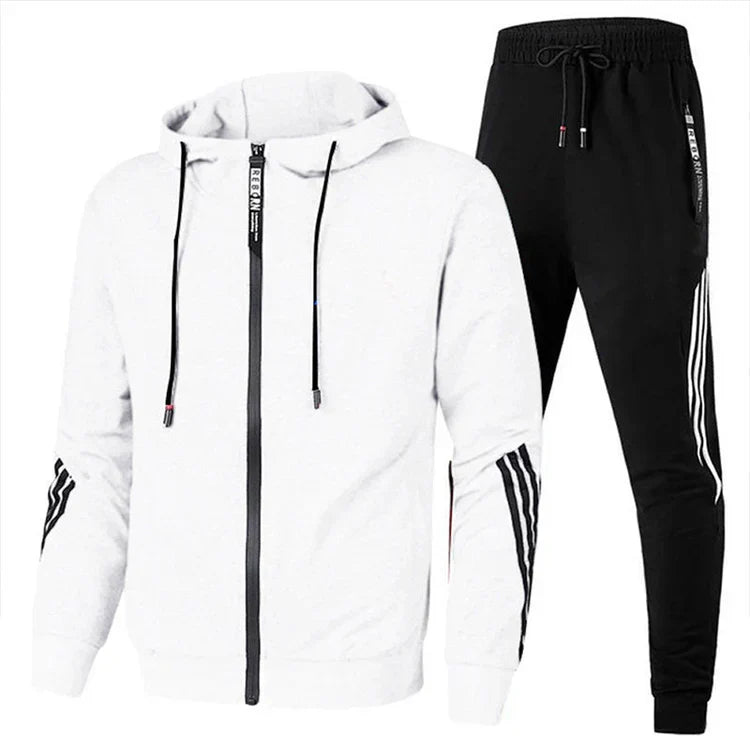 Herren Trainingsanzug mit Reißverschluss und Kapuze