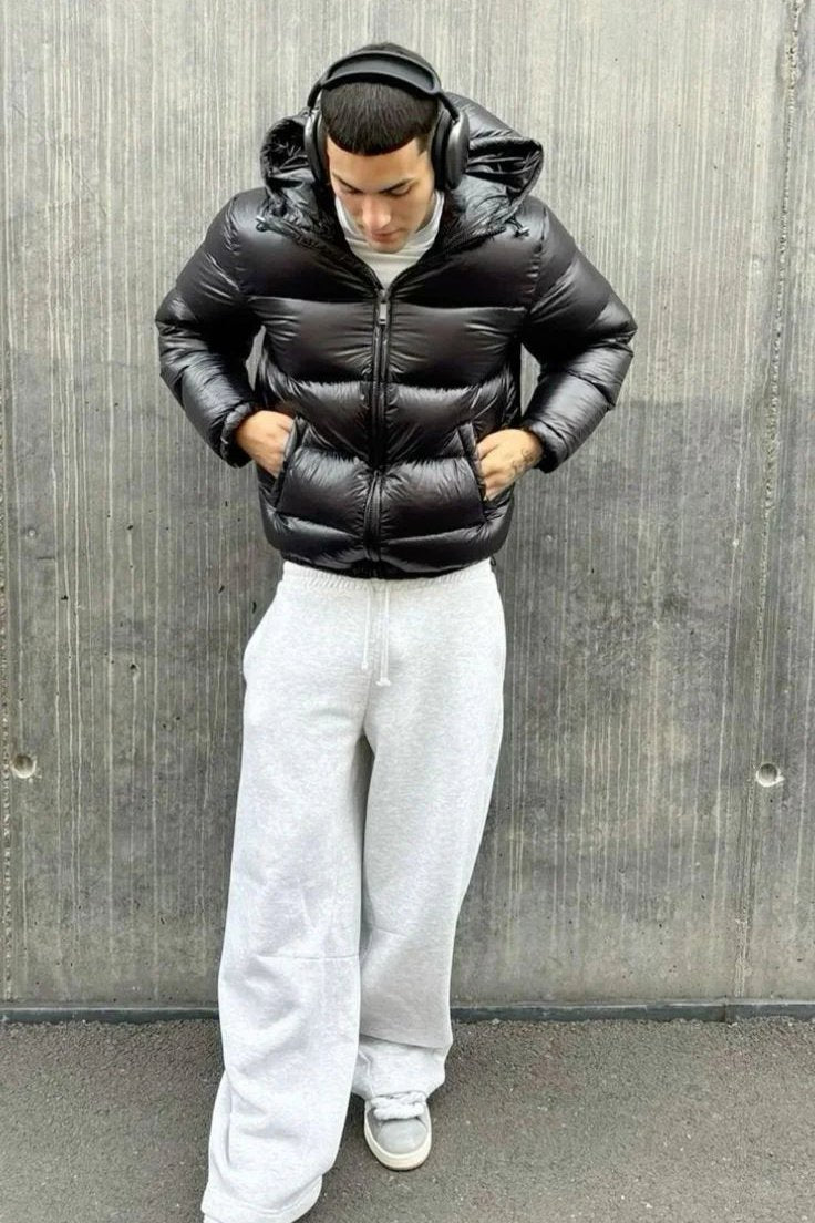 Herren Steppjacke mit Kapuze warm für den Winter