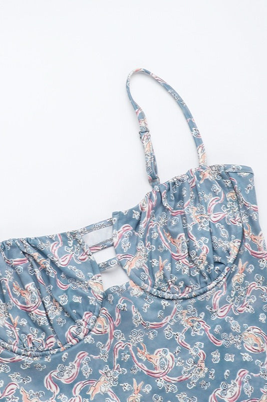Sexy Paisley Bodycon Maxikleid mit Blumenprint