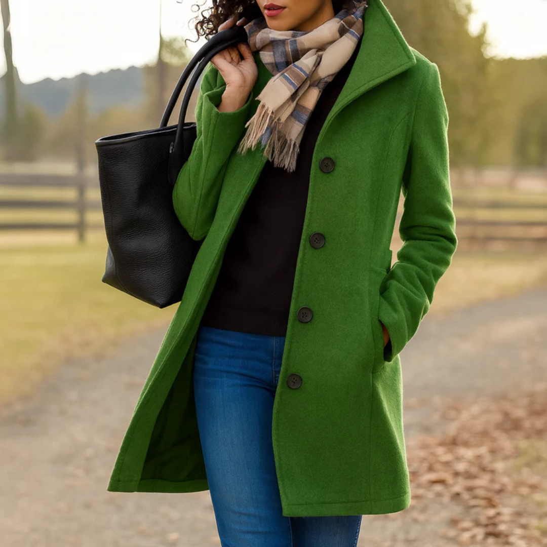 Damen klassischer Wintermantel mit Knopfleiste