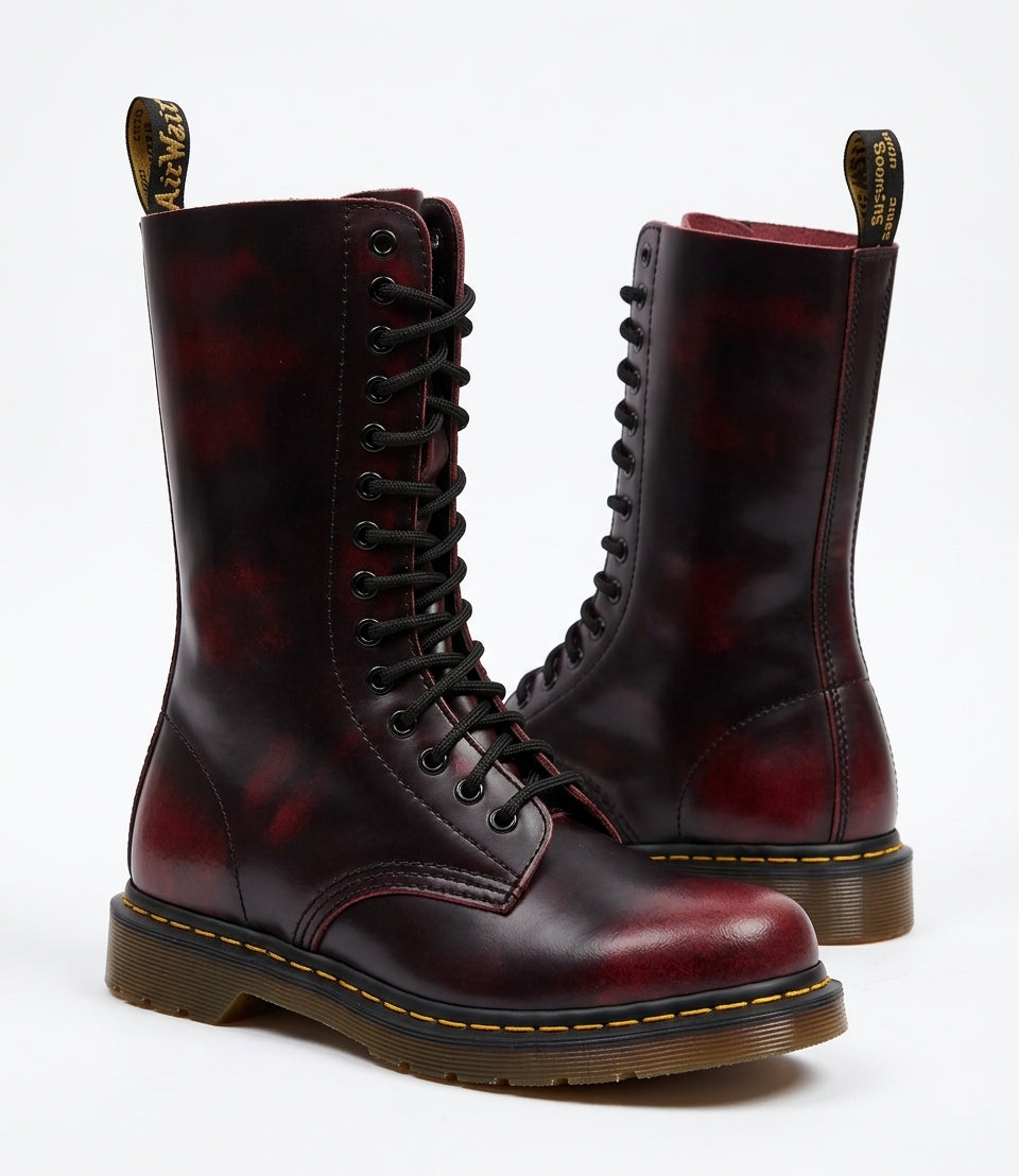 Herren Combat Boots aus Leder mit Profilsohle