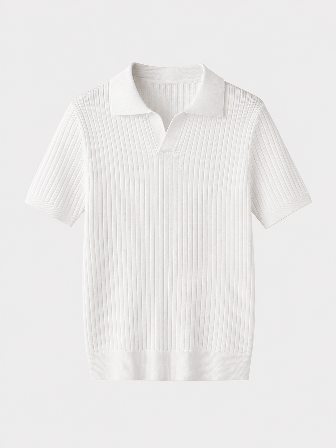 Herren Strickpoloshirt mit kurzen Ärmeln
