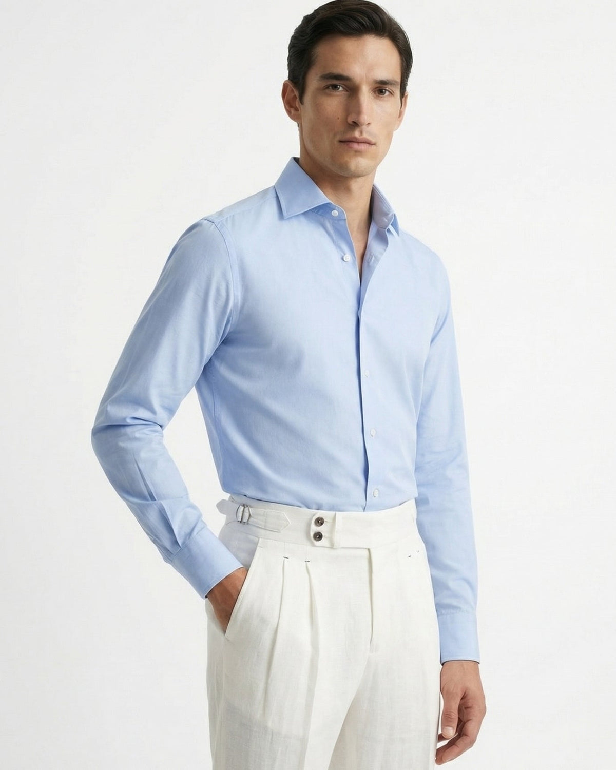 Herren Leinenhose mit hohem Bund