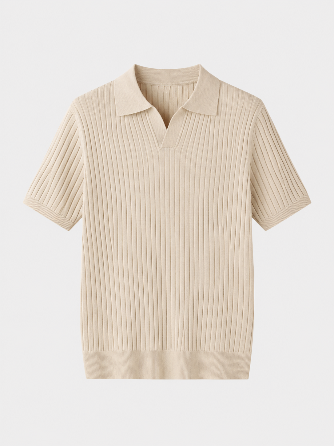 Herren Strickpoloshirt mit kurzen Ärmeln