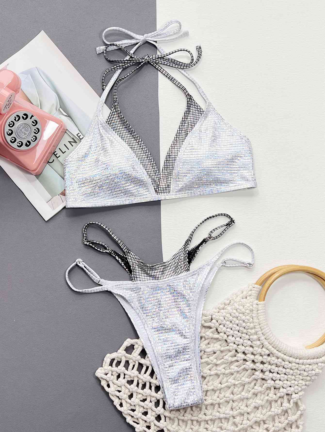 Twice The Shine Bikini Set mit Pailletten