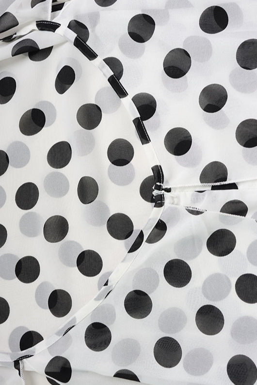 Elegantes Polka Dot Halter Maxikleid