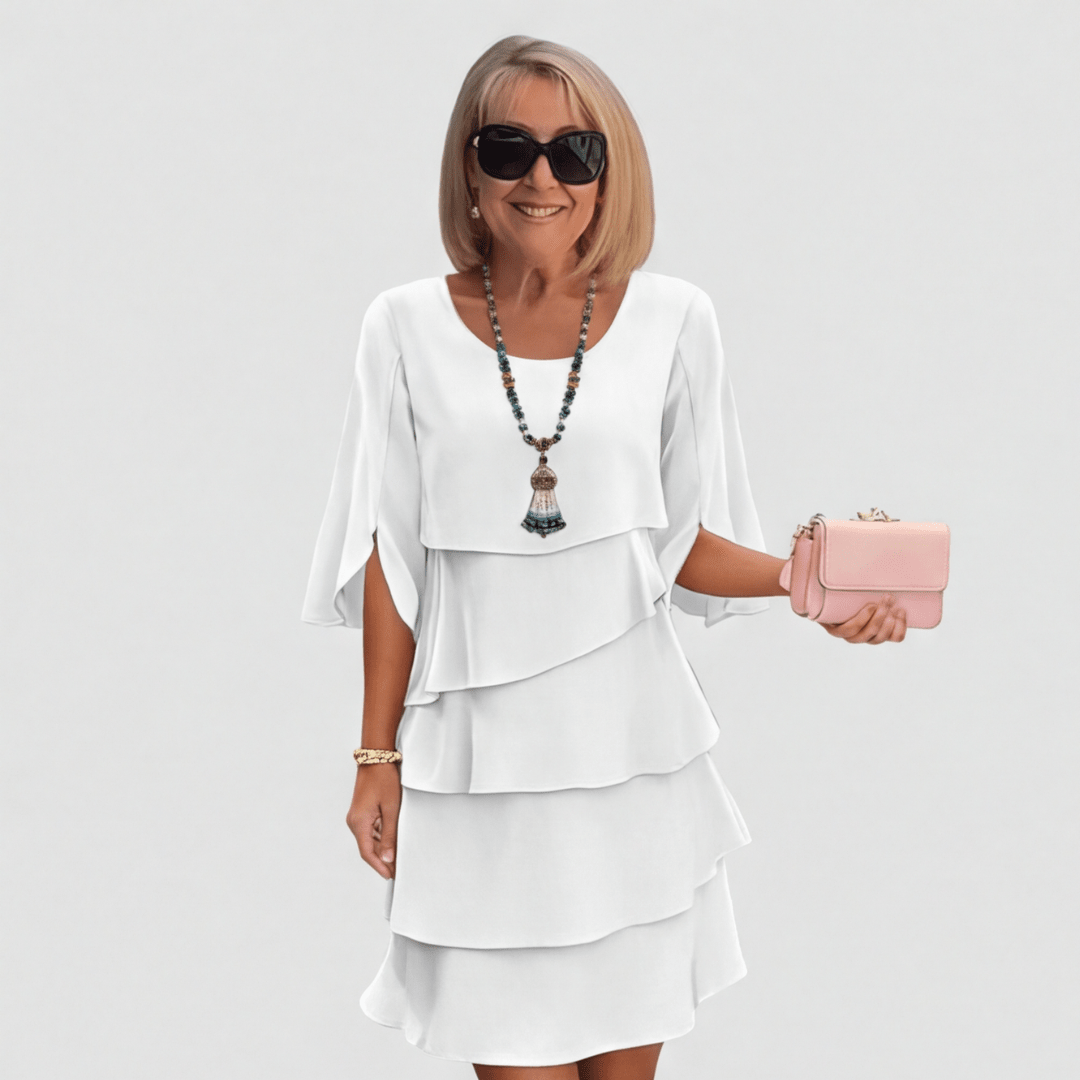 Chic Schichtkleid mit Puffärmeln für Frauen
