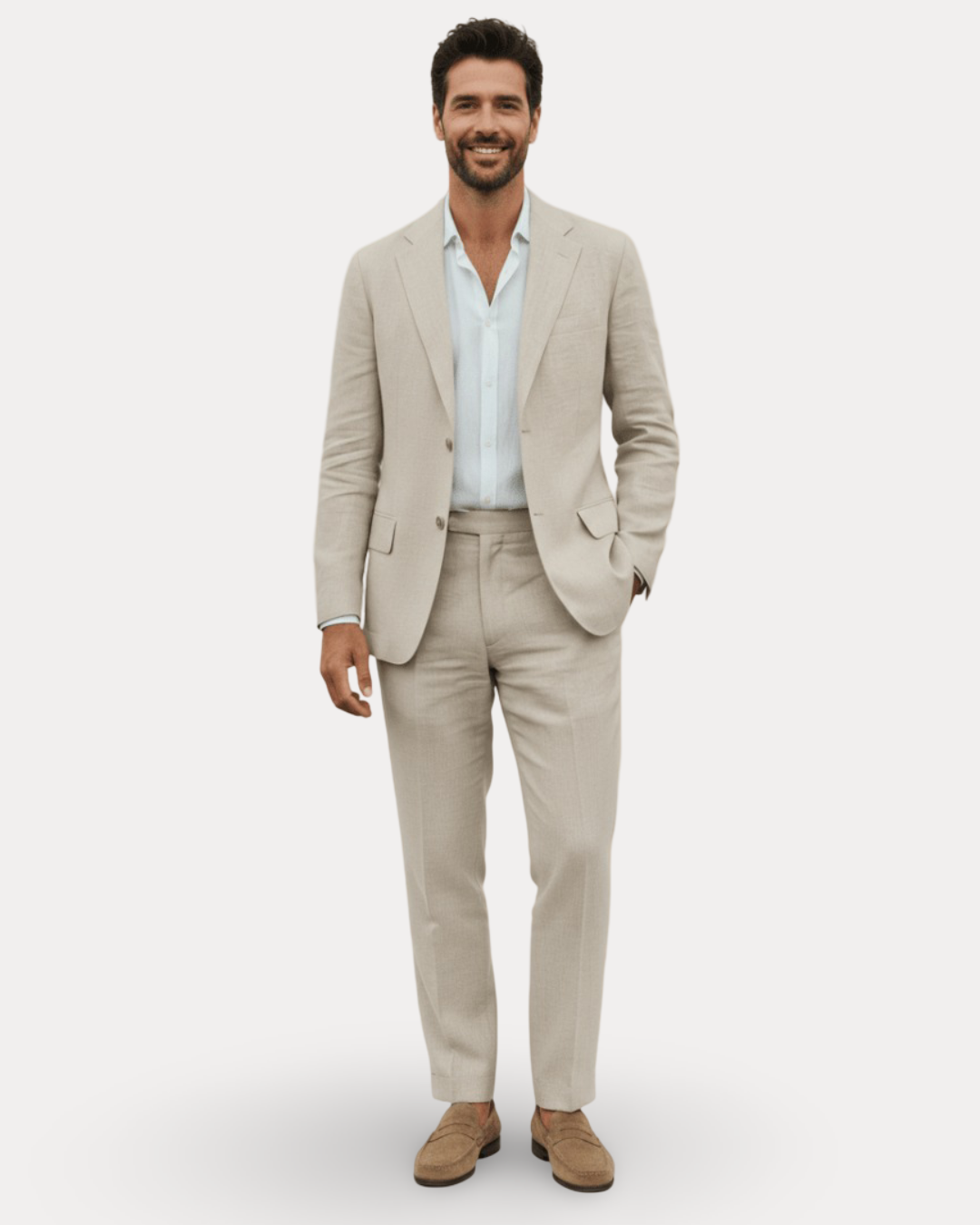 Herren Leinenanzug für Hochzeit und Sommer