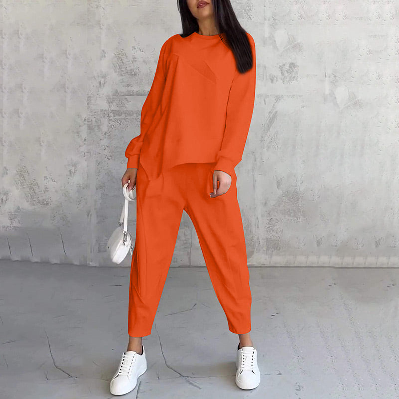 Damen lässiger Zweiteiler mit Oberteil und Hose