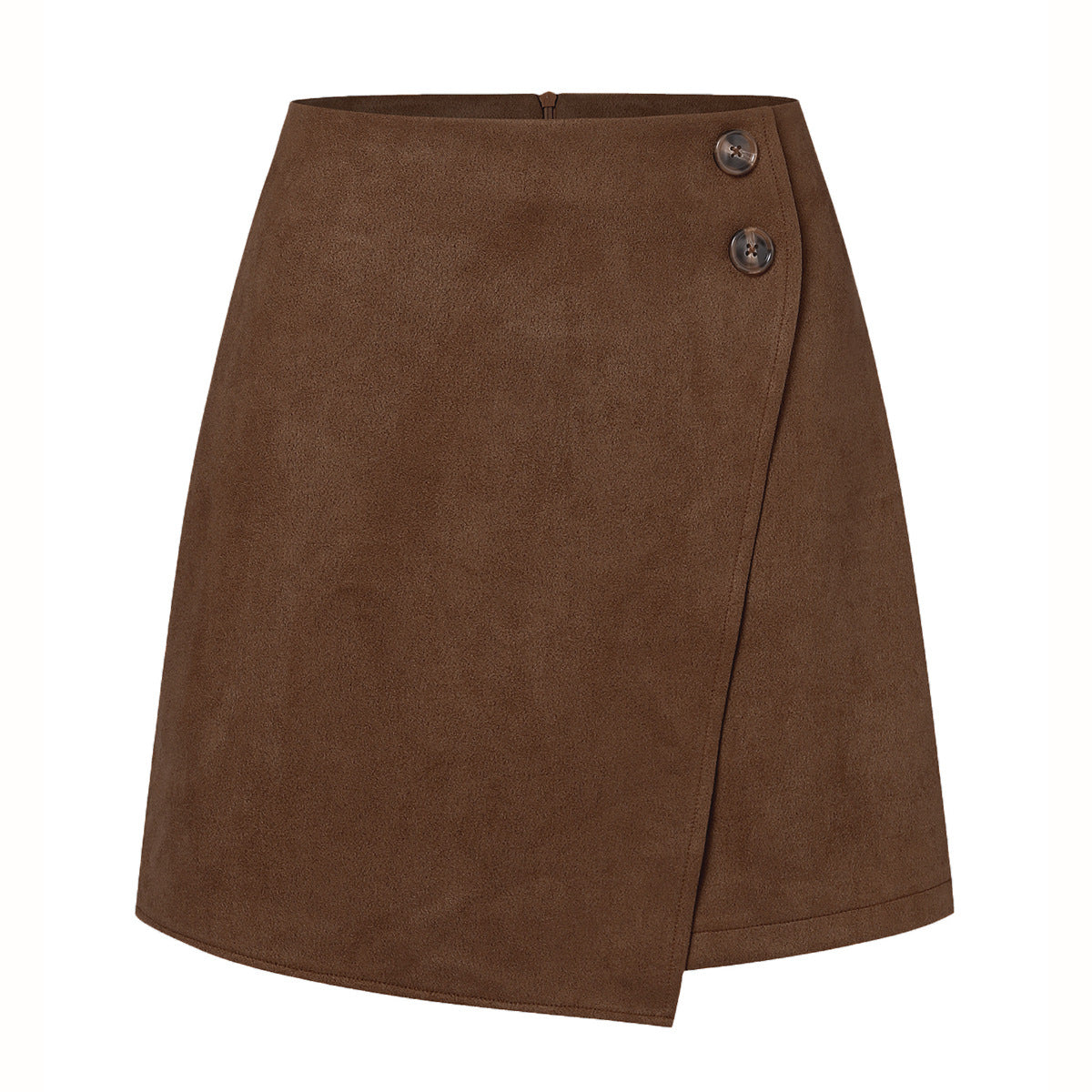 Damen asymmetrischer Rock aus Veloursleder