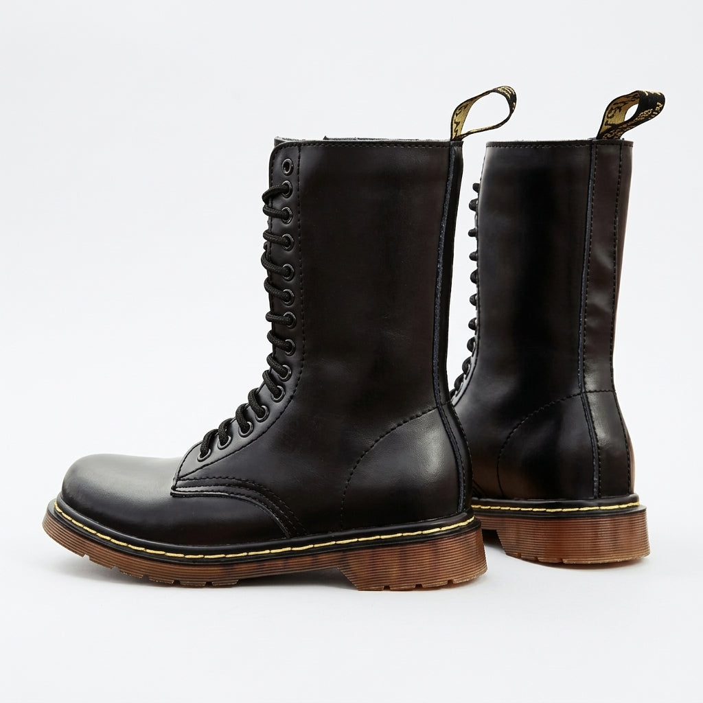 Herren Combat Boots aus Leder mit Profilsohle
