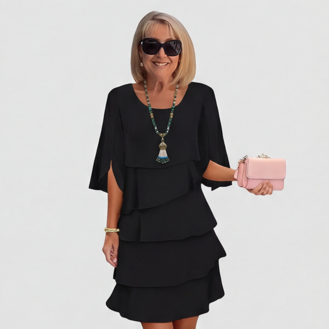 Chic Schichtkleid mit Puffärmeln für Frauen