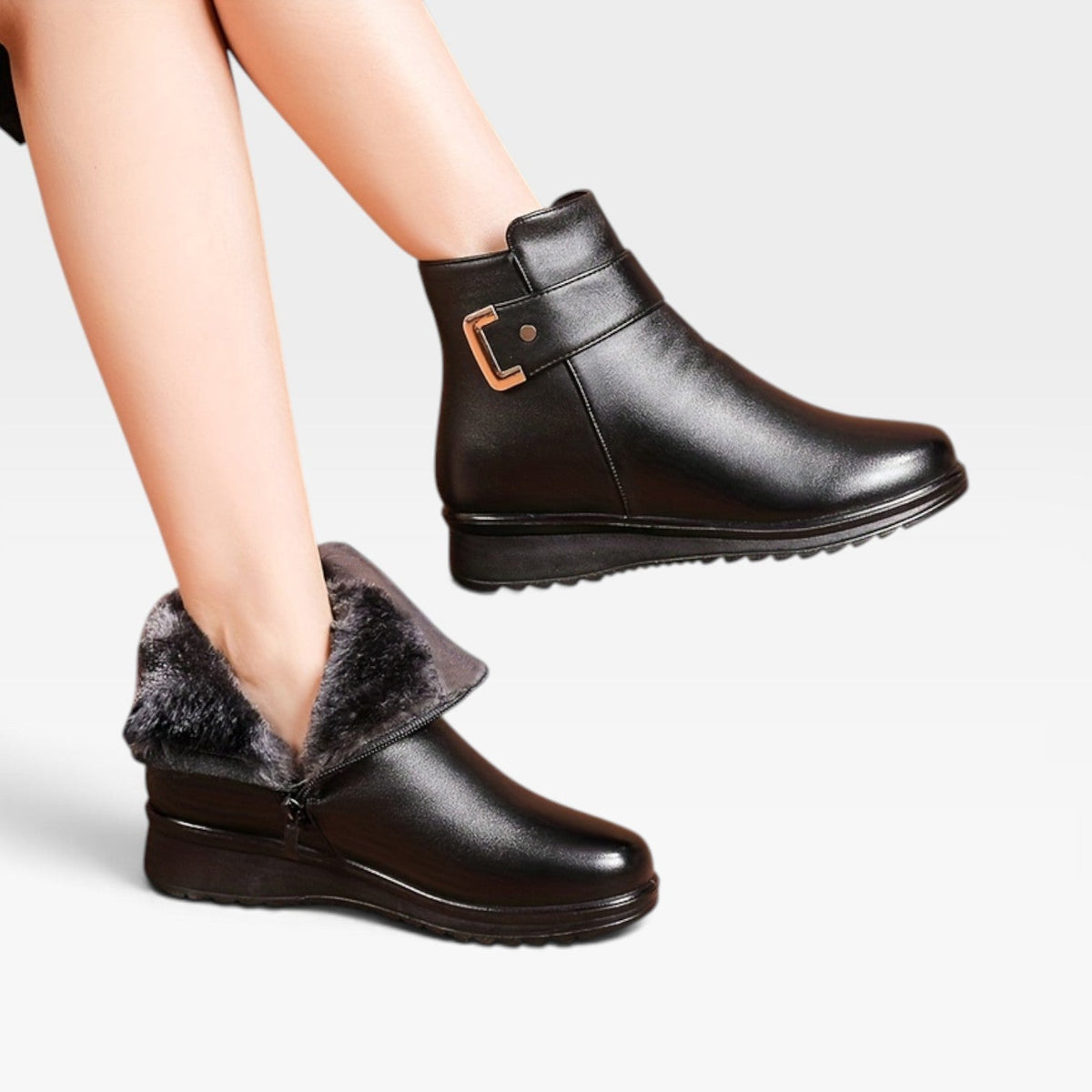 Damen Stiefeletten orthopädisch mit Keilabsatz