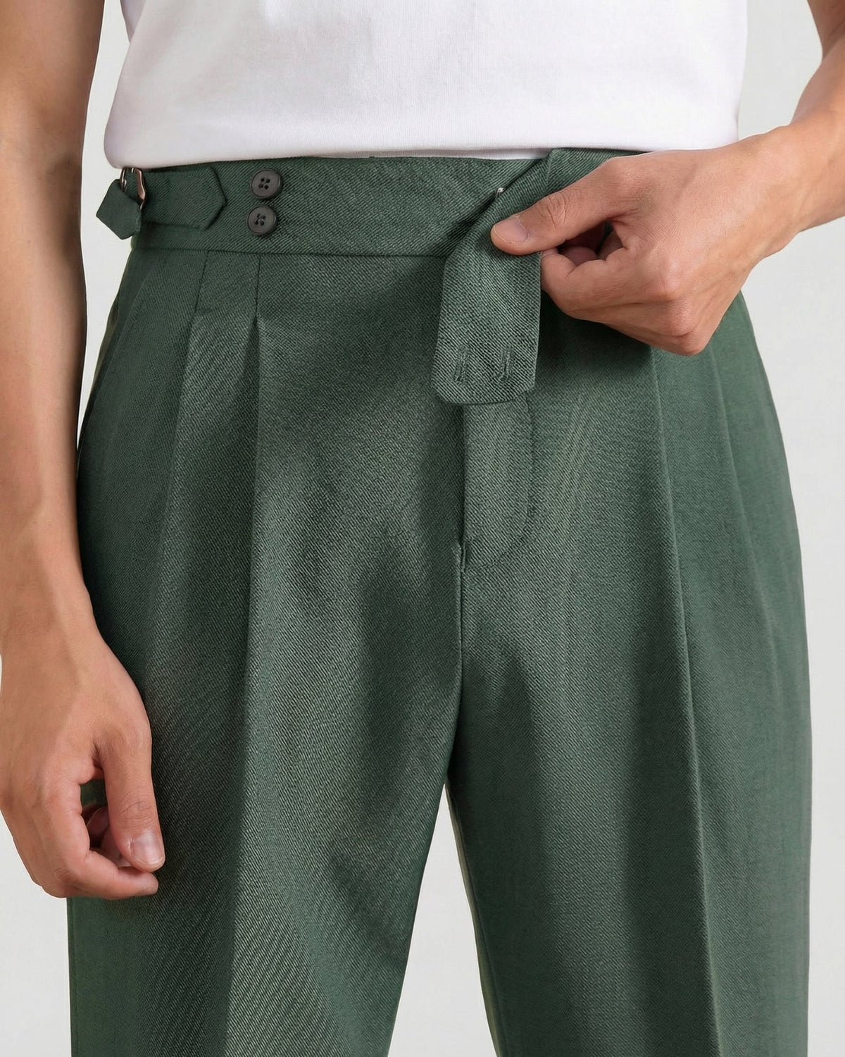 Herren Bundfaltenhose mit Seitenversteller