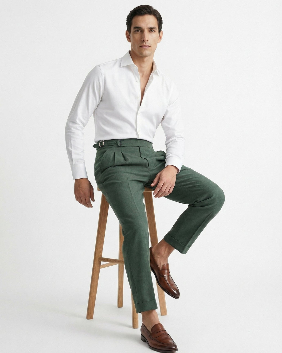 Herren Bundfaltenhose mit Seitenversteller