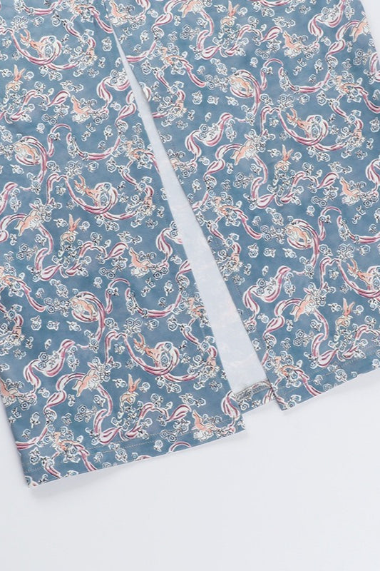 Sexy Paisley Bodycon Maxikleid mit Blumenprint
