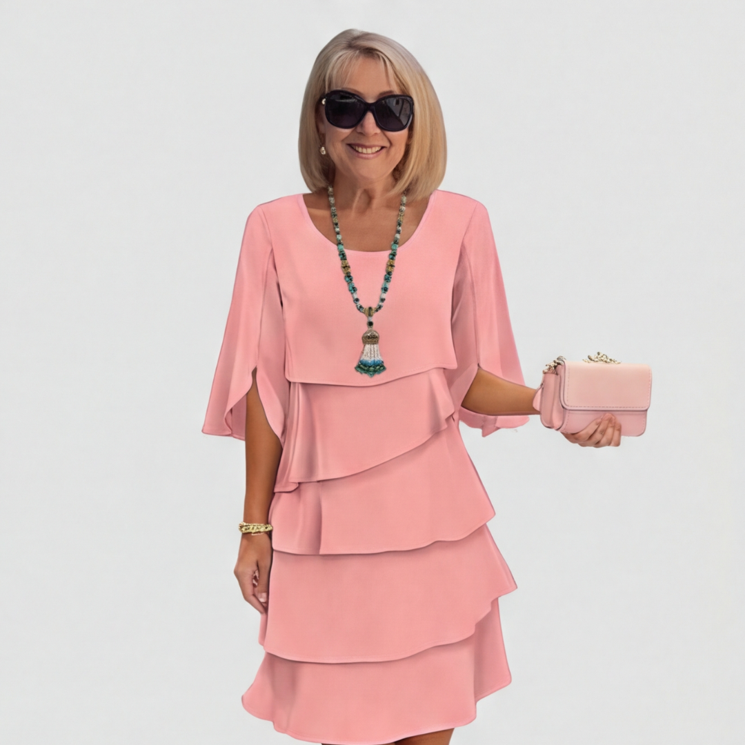 Chic Schichtkleid mit Puffärmeln für Frauen