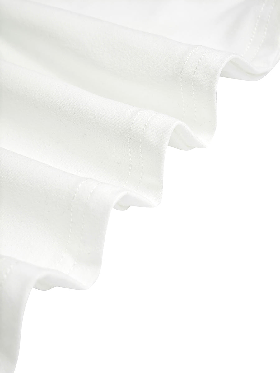 Asymmetrisches plissiertes Midikleid mit Stehkragen