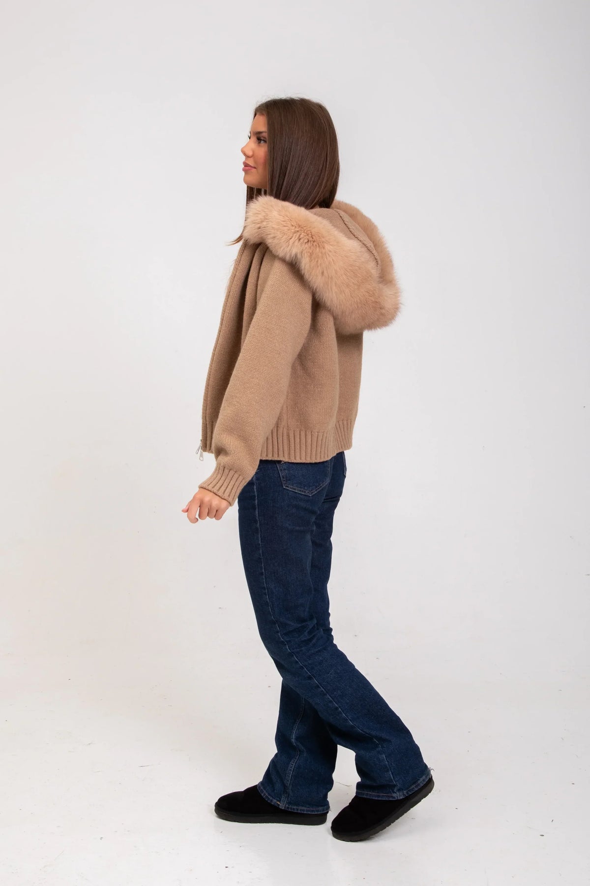 Damen Felljacke warm und kuschelig