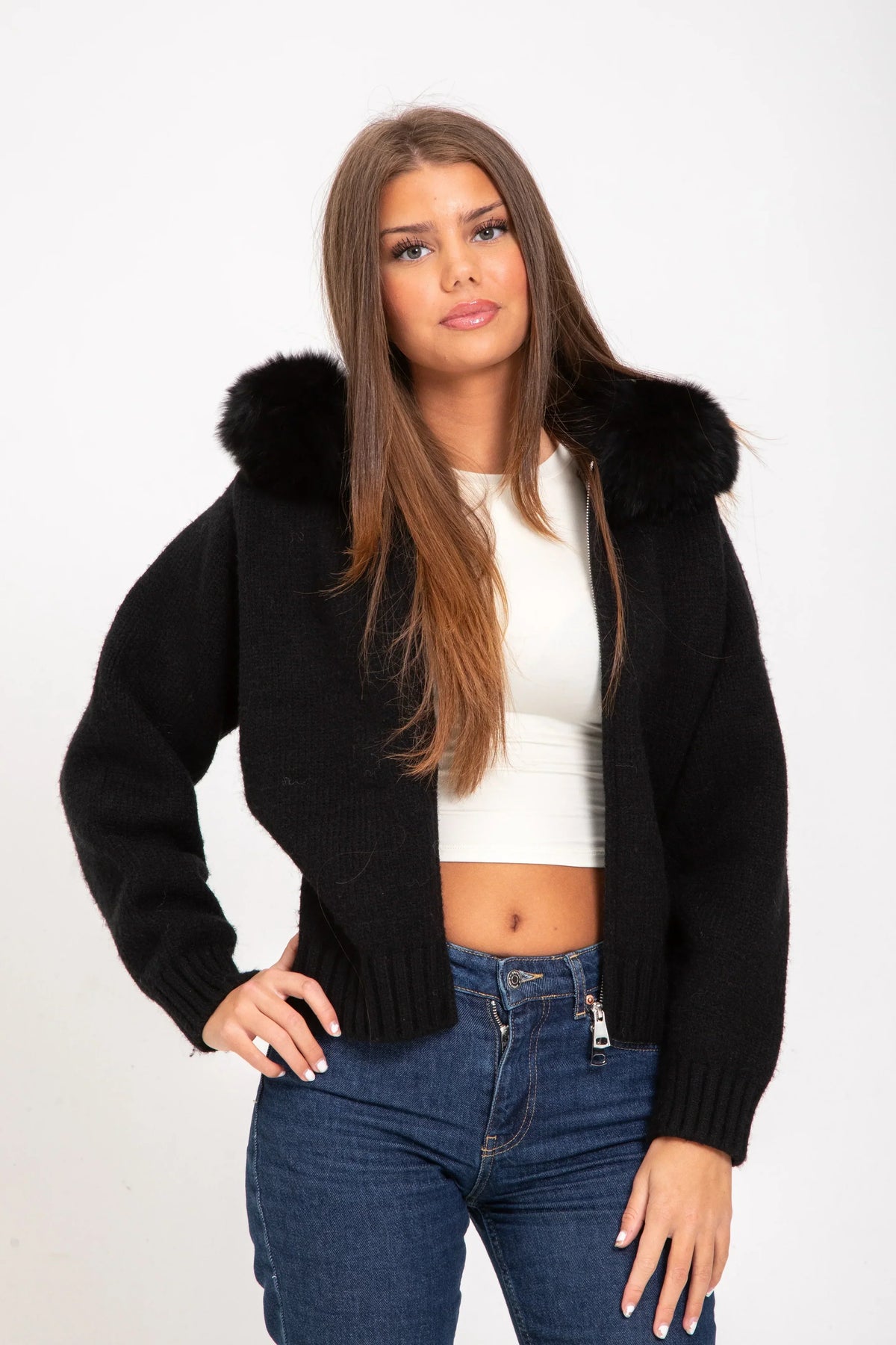 Damen Felljacke warm und kuschelig