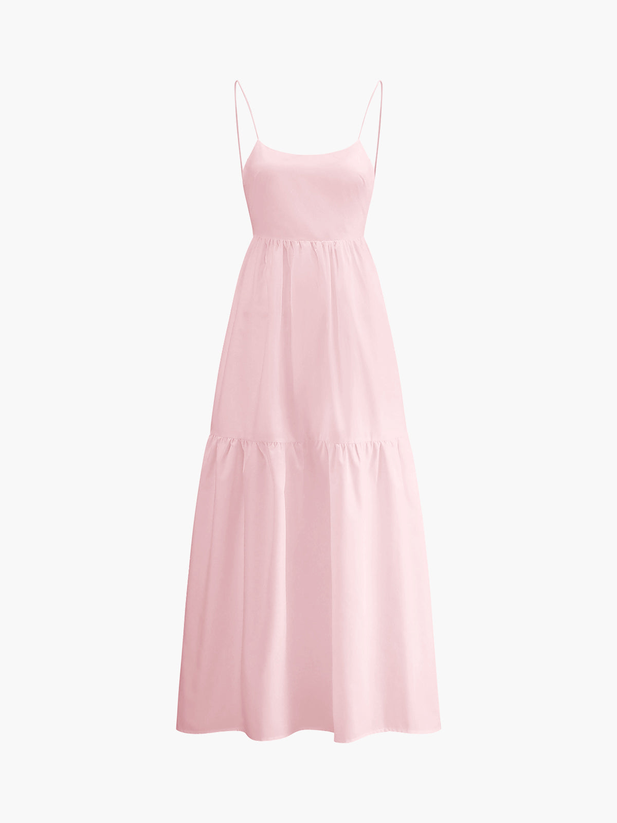 Unifarbenes rückenfreies Langkleid