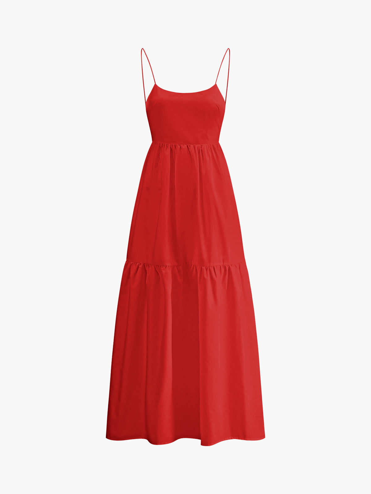 Unifarbenes rückenfreies Langkleid
