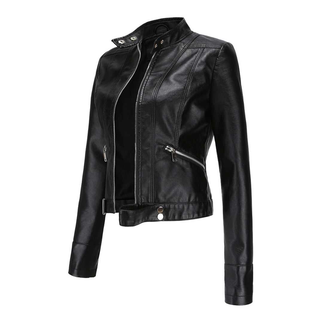 Damen Bikerjacke mit Stehkragen