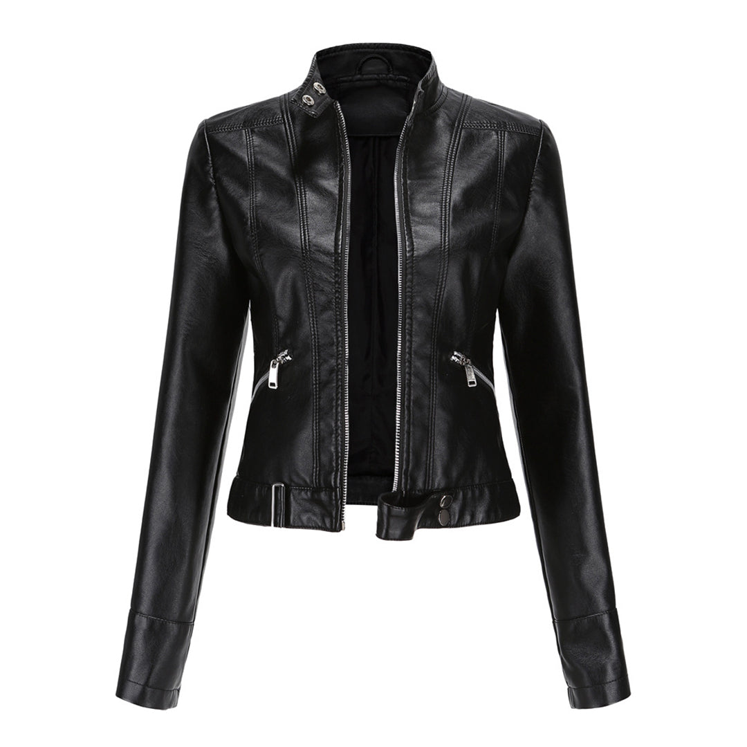 Damen Bikerjacke mit Stehkragen