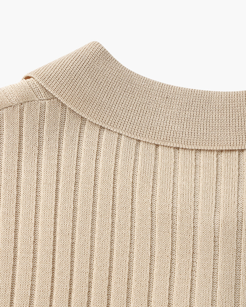 Herren Strickpoloshirt mit kurzen Ärmeln