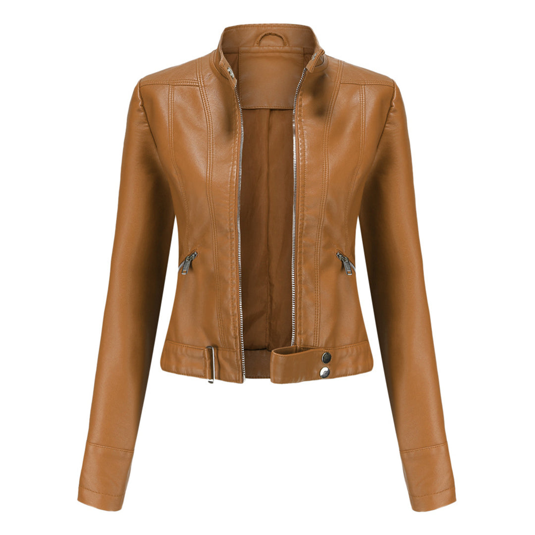 Damen Bikerjacke mit Stehkragen