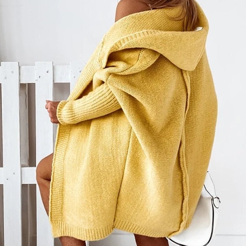 Damen kuscheliger Cardigan mit Kapuze