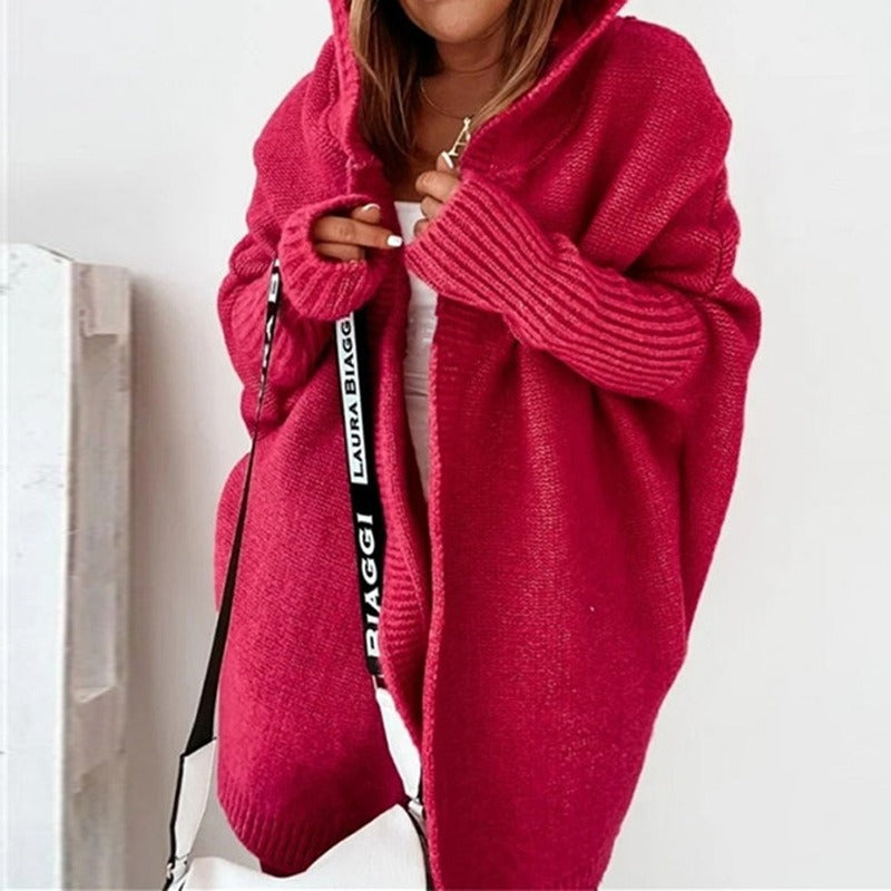 Damen kuscheliger Cardigan mit Kapuze
