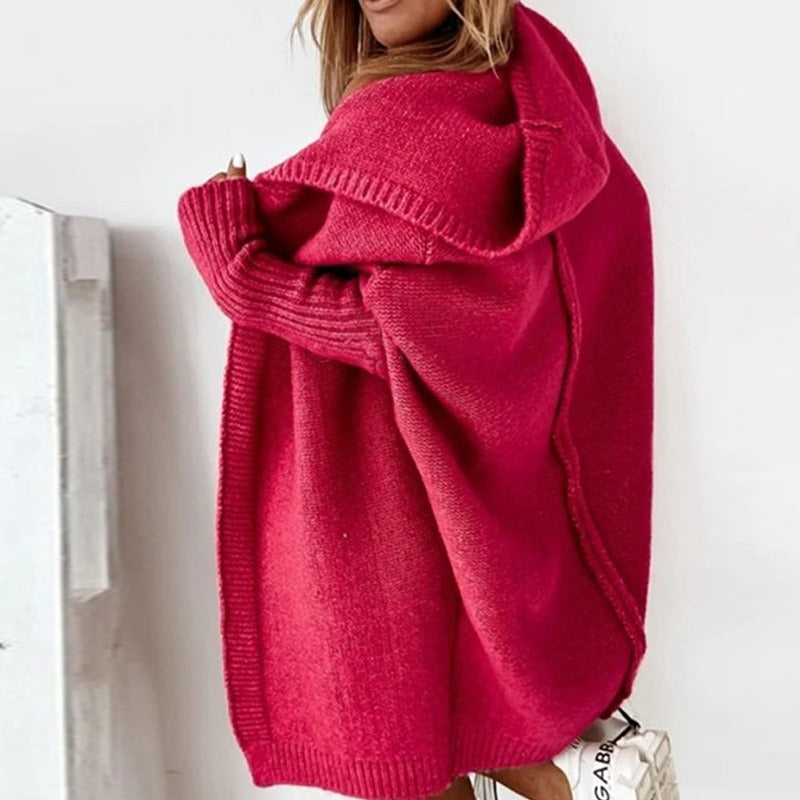 Damen kuscheliger Cardigan mit Kapuze