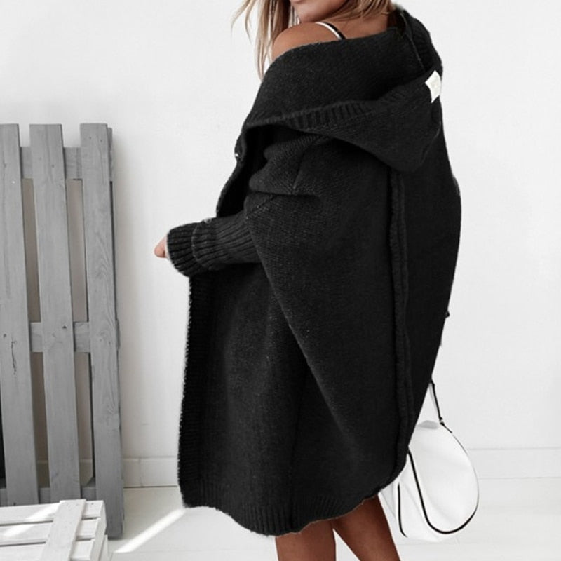 Damen kuscheliger Cardigan mit Kapuze