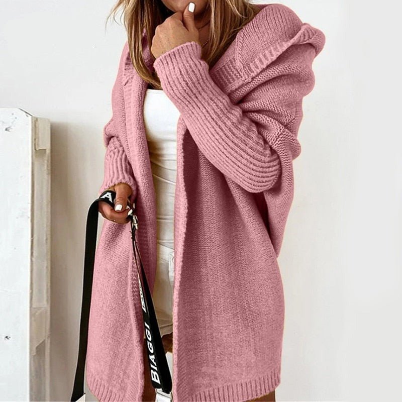 Damen kuscheliger Cardigan mit Kapuze