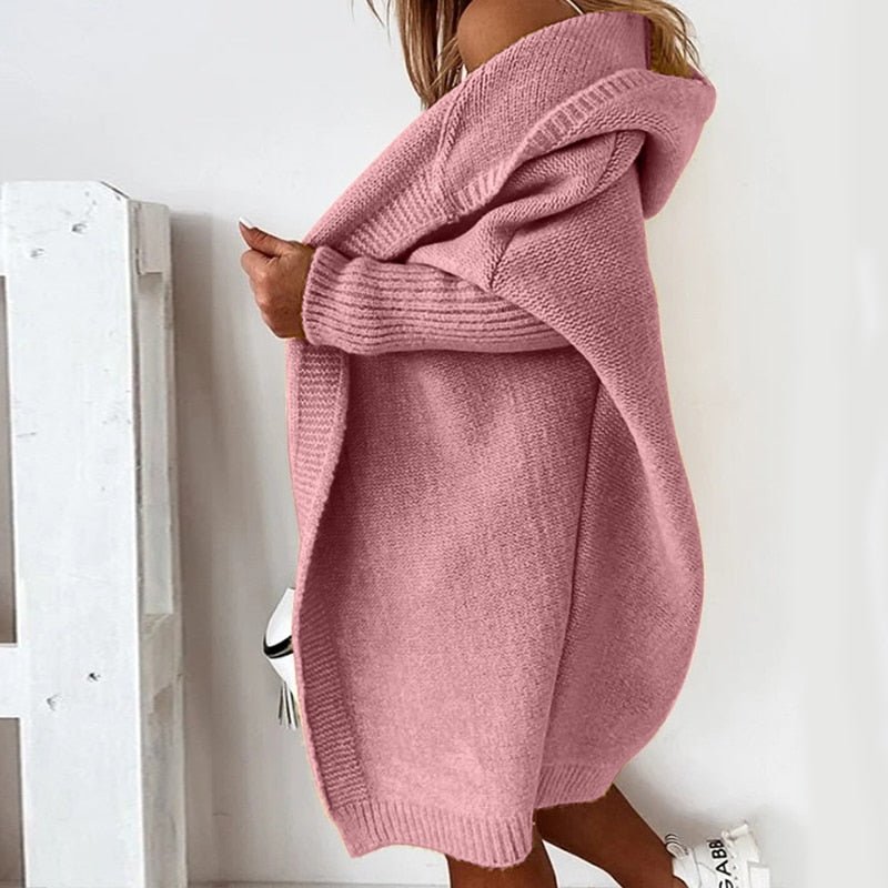 Damen kuscheliger Cardigan mit Kapuze