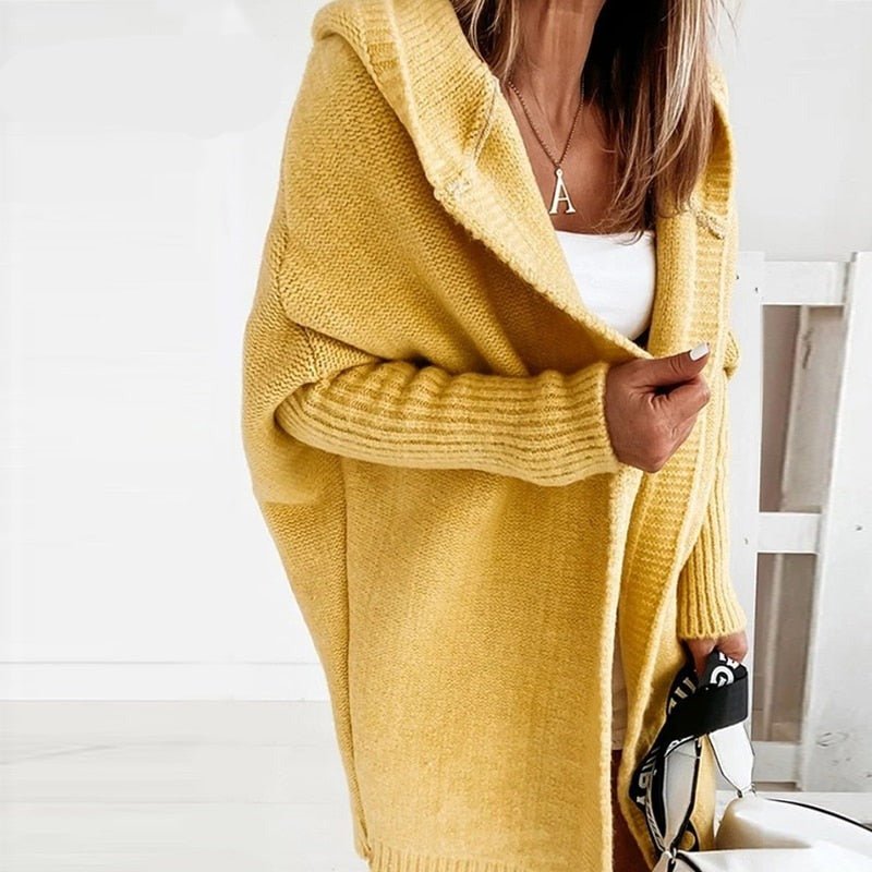Damen kuscheliger Cardigan mit Kapuze