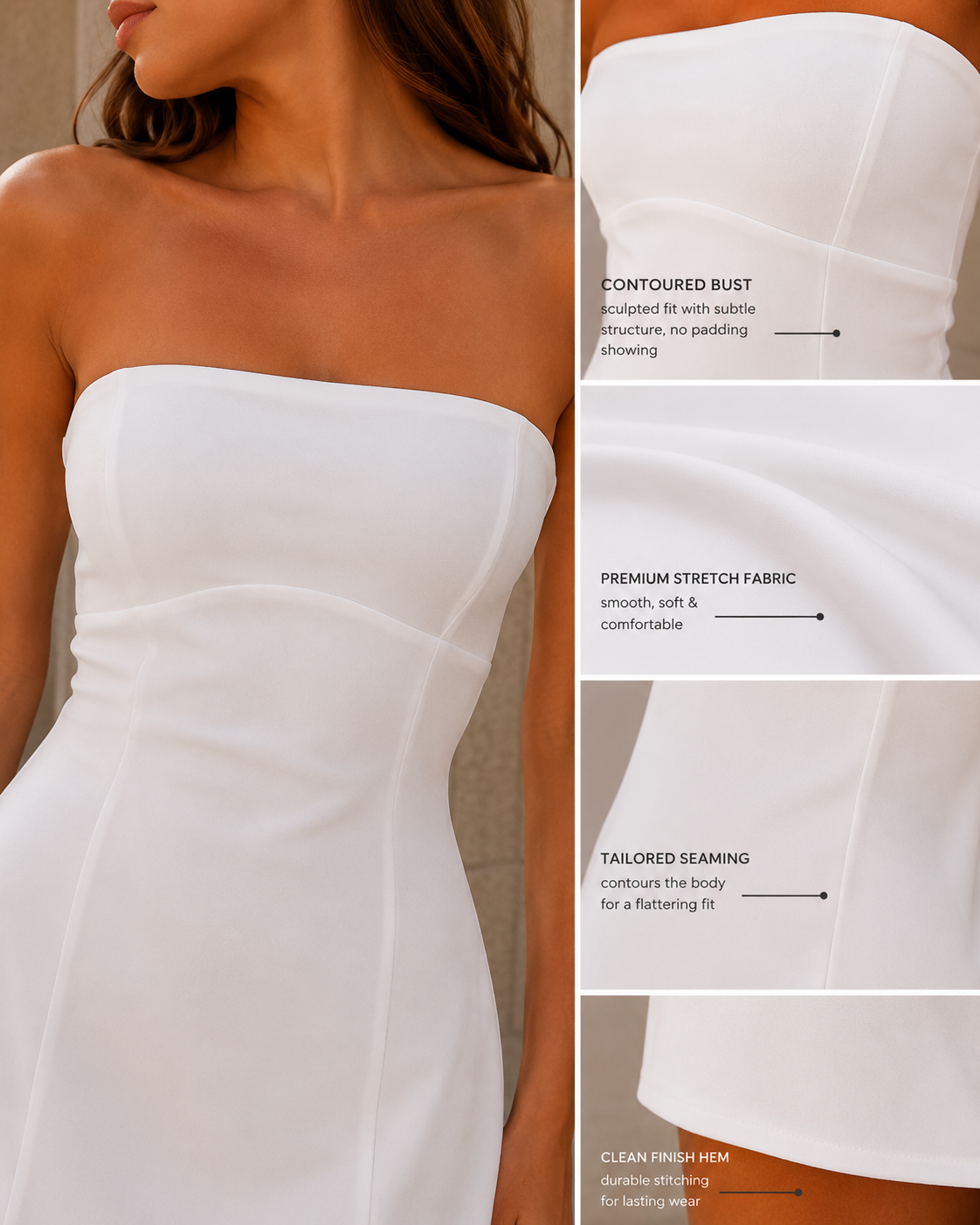 Nova | Strapless Minikleid Oberteil Lumina