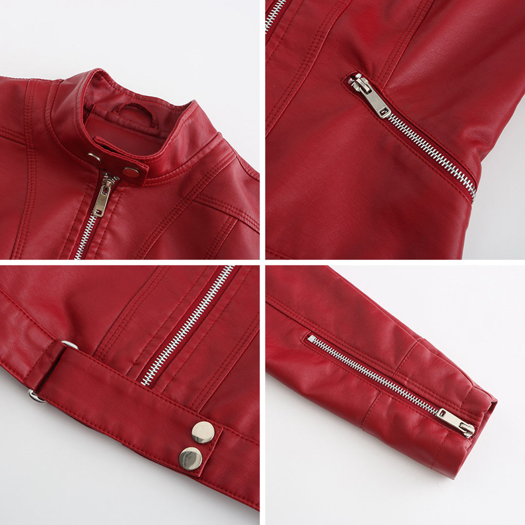 Damen Bikerjacke mit Stehkragen