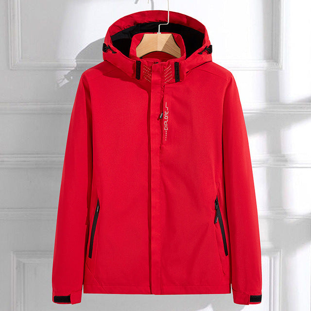Damen Regenjacke Wasserdicht Atmungsaktiv Elegant mit Kapuze