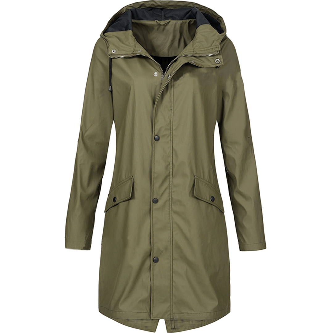 Damen Regenmantel Wasserdicht Elegant Atemberaubend