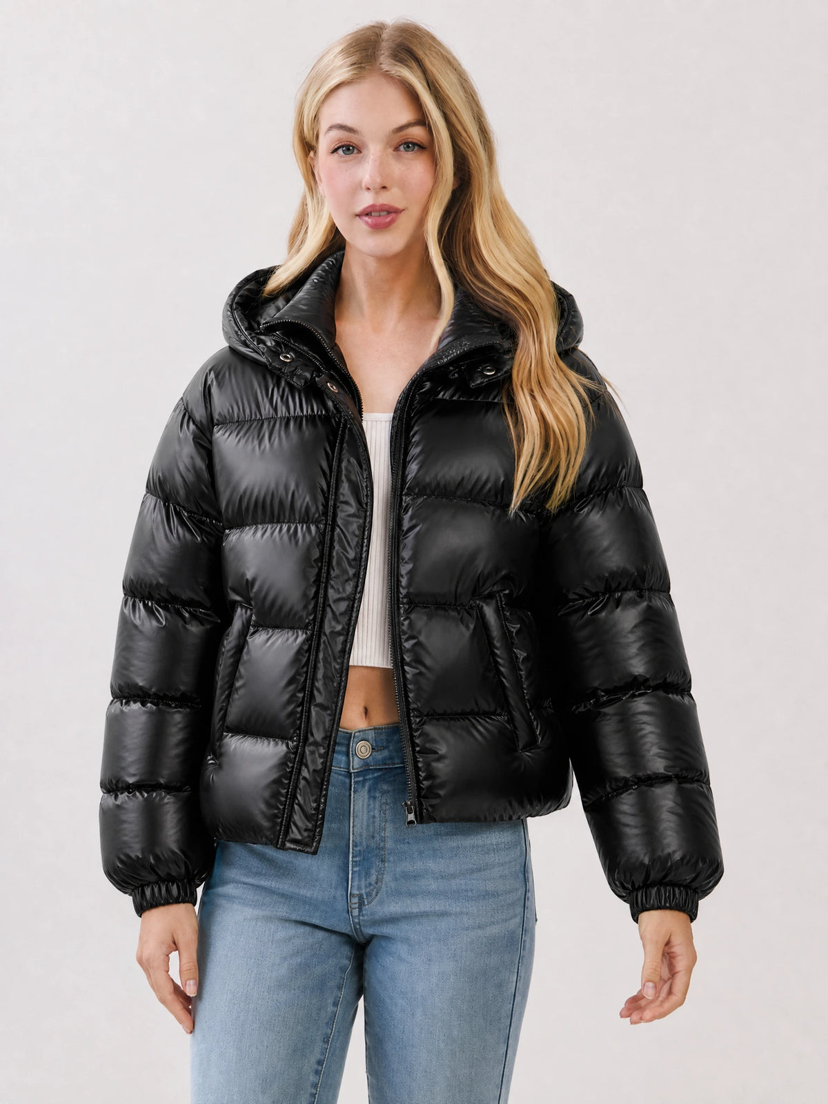 Damen Pufferjacke Leichte Isolierung Slim Fit Modern