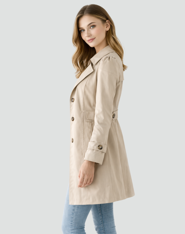 Damen klassischer Trenchcoat mit taillierter Passform