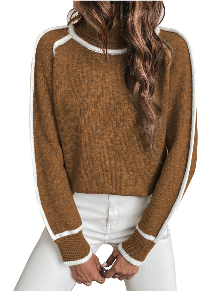 Turtleneck Pullover Damen kuschelig warm