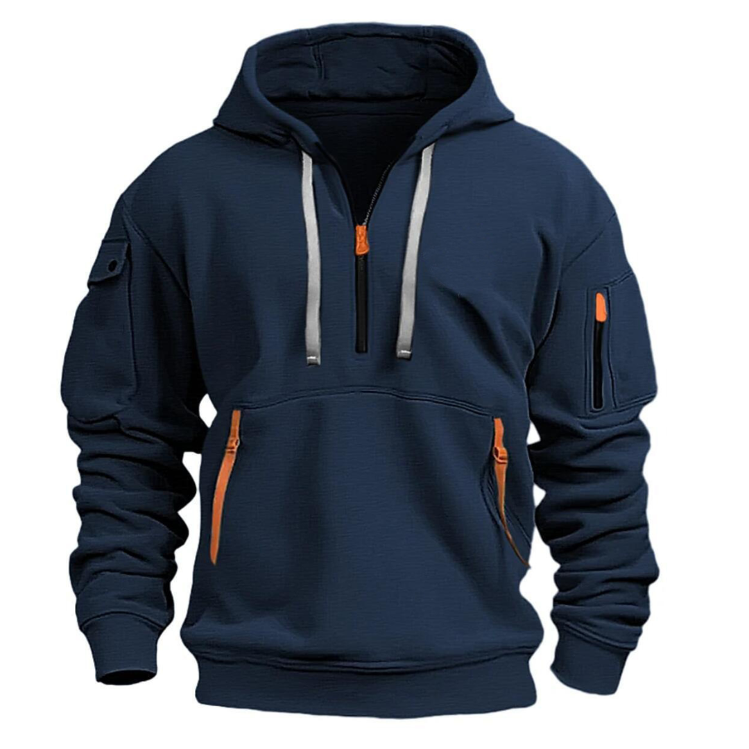 Herren Kapuzenhoodie mit Reißverschlusstaschen