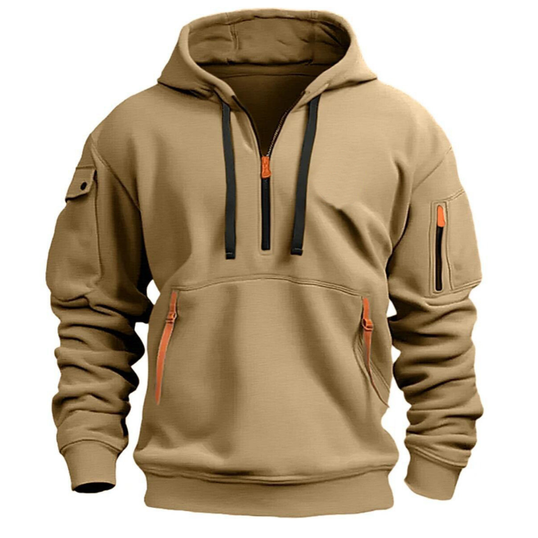 Herren Kapuzenhoodie mit Reißverschlusstaschen
